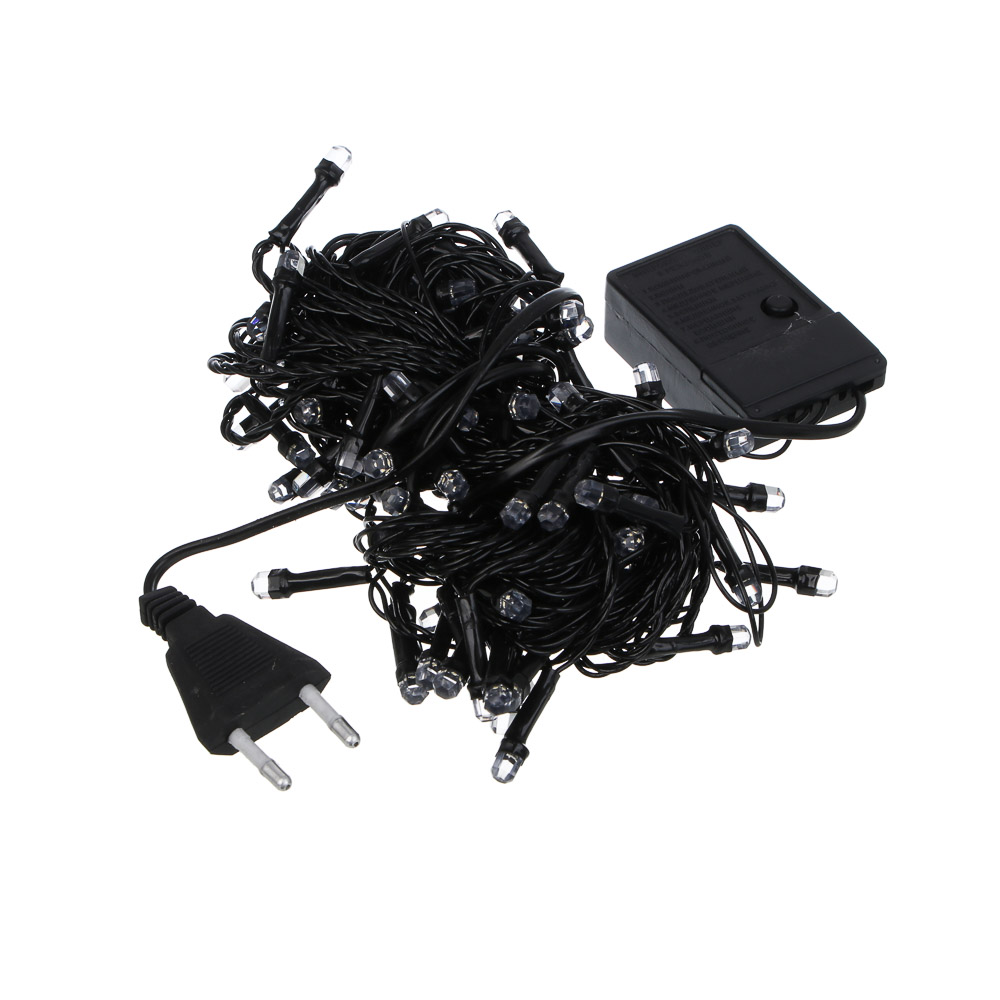 СНОУ БУМ Гирлянда эл. вьюн 10м, 100LED, шампань, 8 режимов, ПВХ черный, 220В - #2