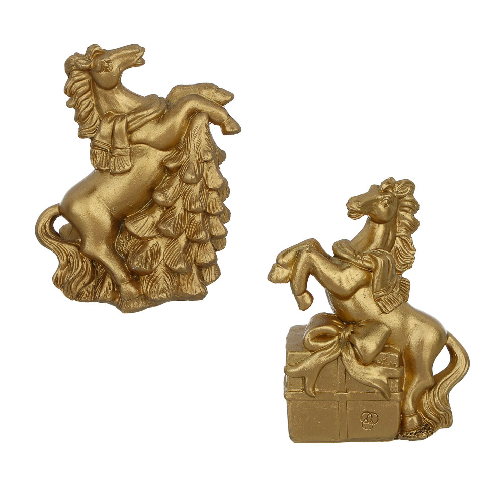 СНОУ БУМ Копилка лошадь 8x5.5*10 см, золото, полистоун, 2 вида - #1