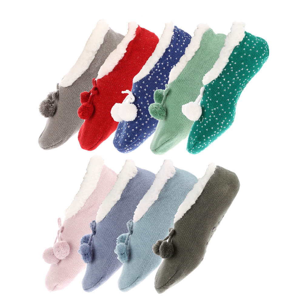 Носки женские с помпоном, тм RS, верх 75% акрил, 25% полиэстер, внутри 100% полиэстер, р. 36-39 - #1