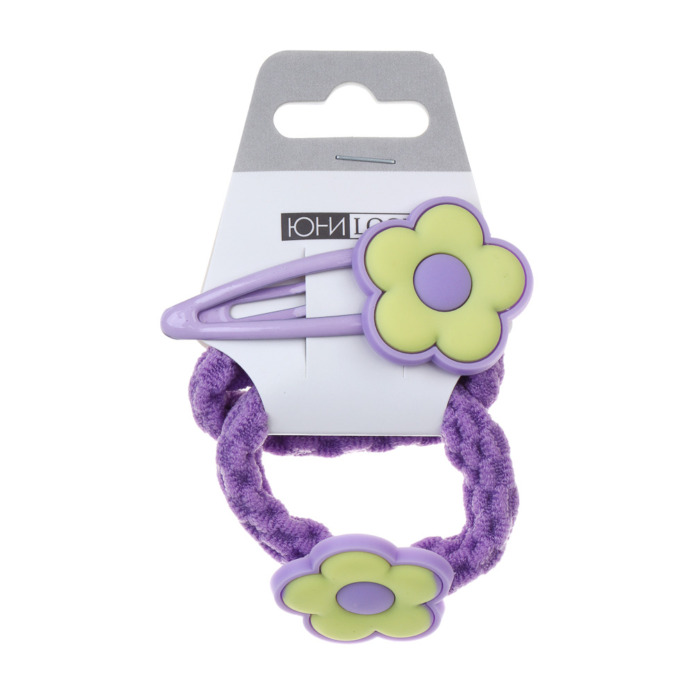ЮНИLOOK Набор детских резинок для волос 2 шт и заколка 1 шт, d4см, 5см, металл, ПЭ, ТПР, 6 дизайнов - #7