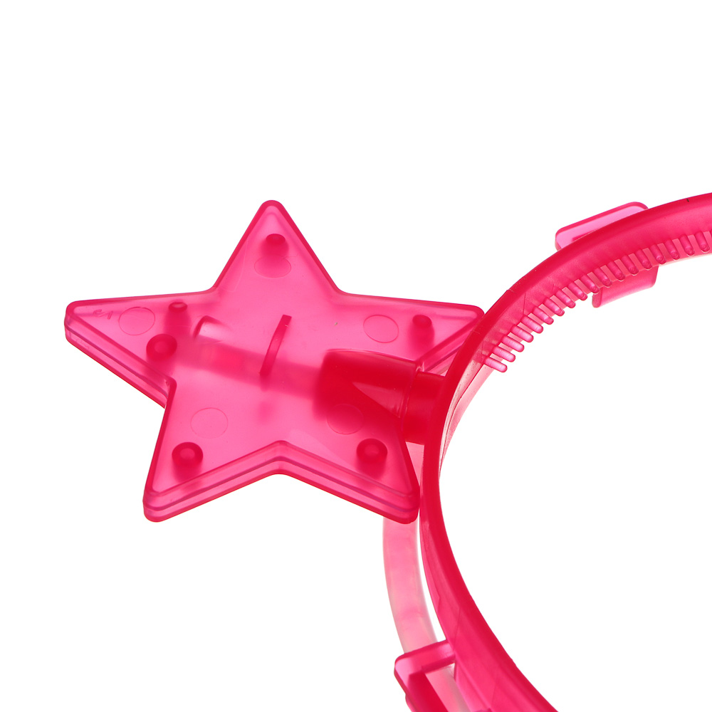 СНОУ БУМ Ободок неоновый со звездами, диаметр ободка 12 см, пластик - #4