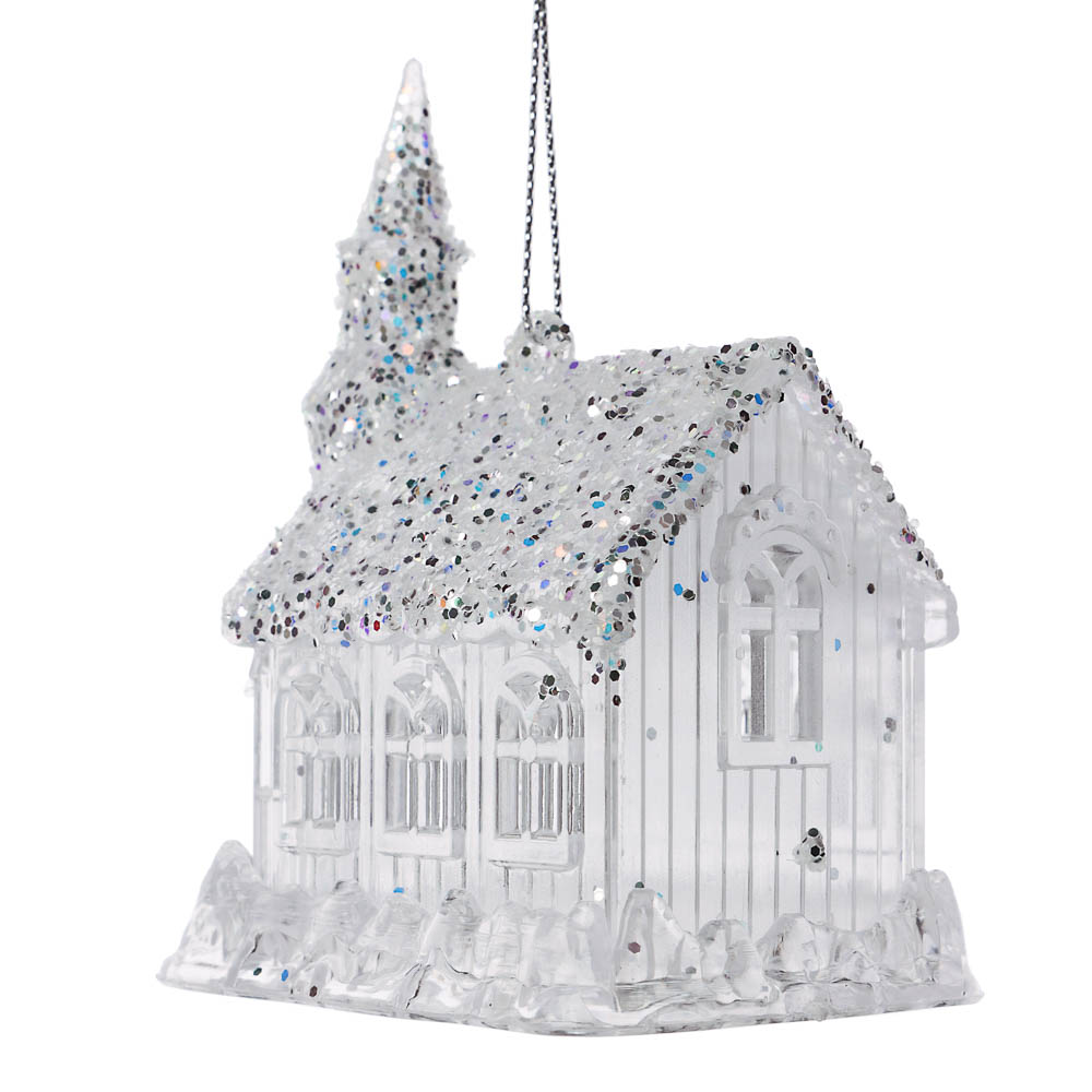 СНОУ БУМ Подвеска декоративная "Дом" 7.5x6x10 см, акрил, глиттер - #4