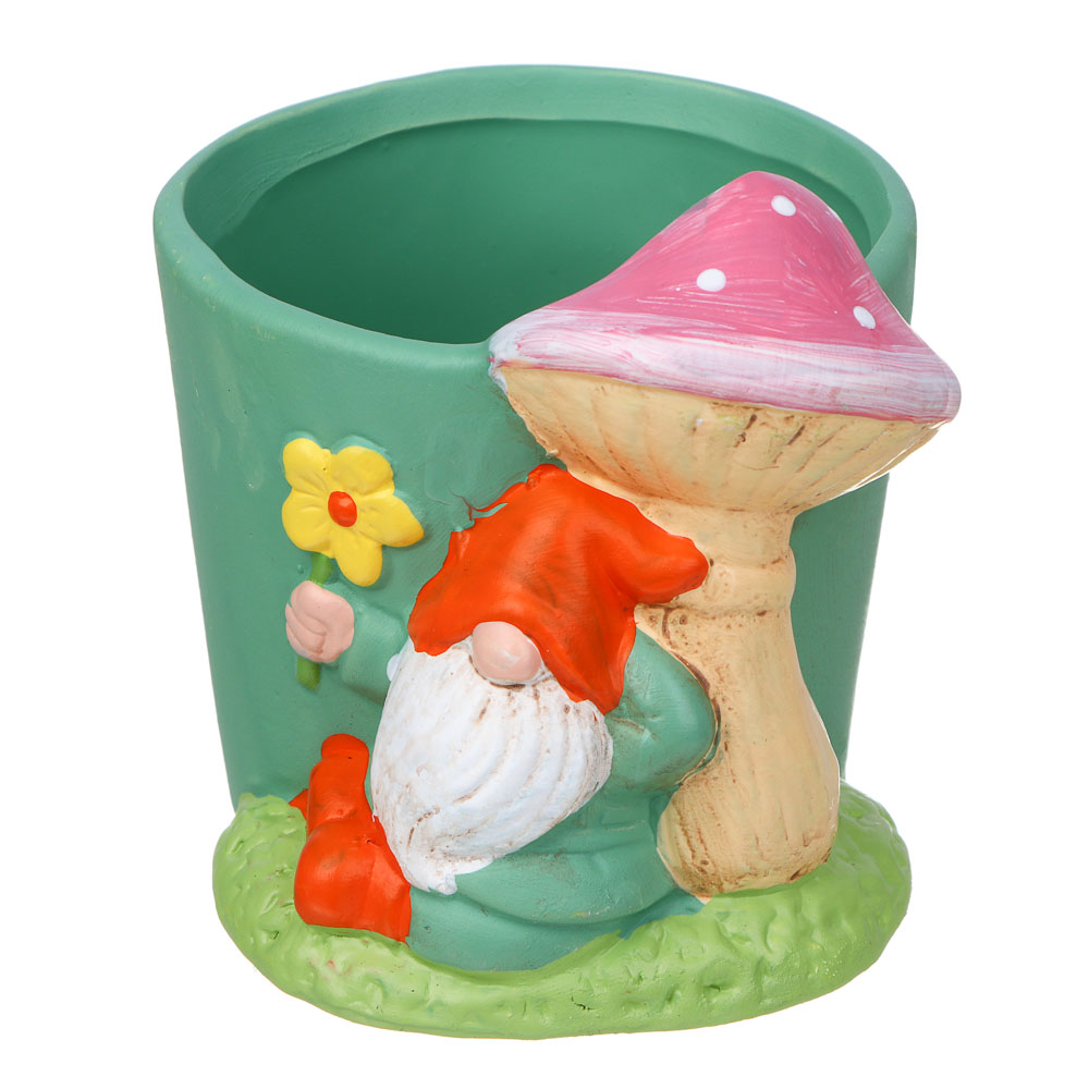 INBLOOM Кашпо Гном под мухомором 10х9см, керамика - #2
