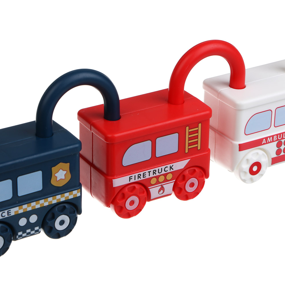 Развивающая игрушка сортер ИГРОЛЕНД "Машинка - замочек" с ключиком, PP, 9х7х3см - #14