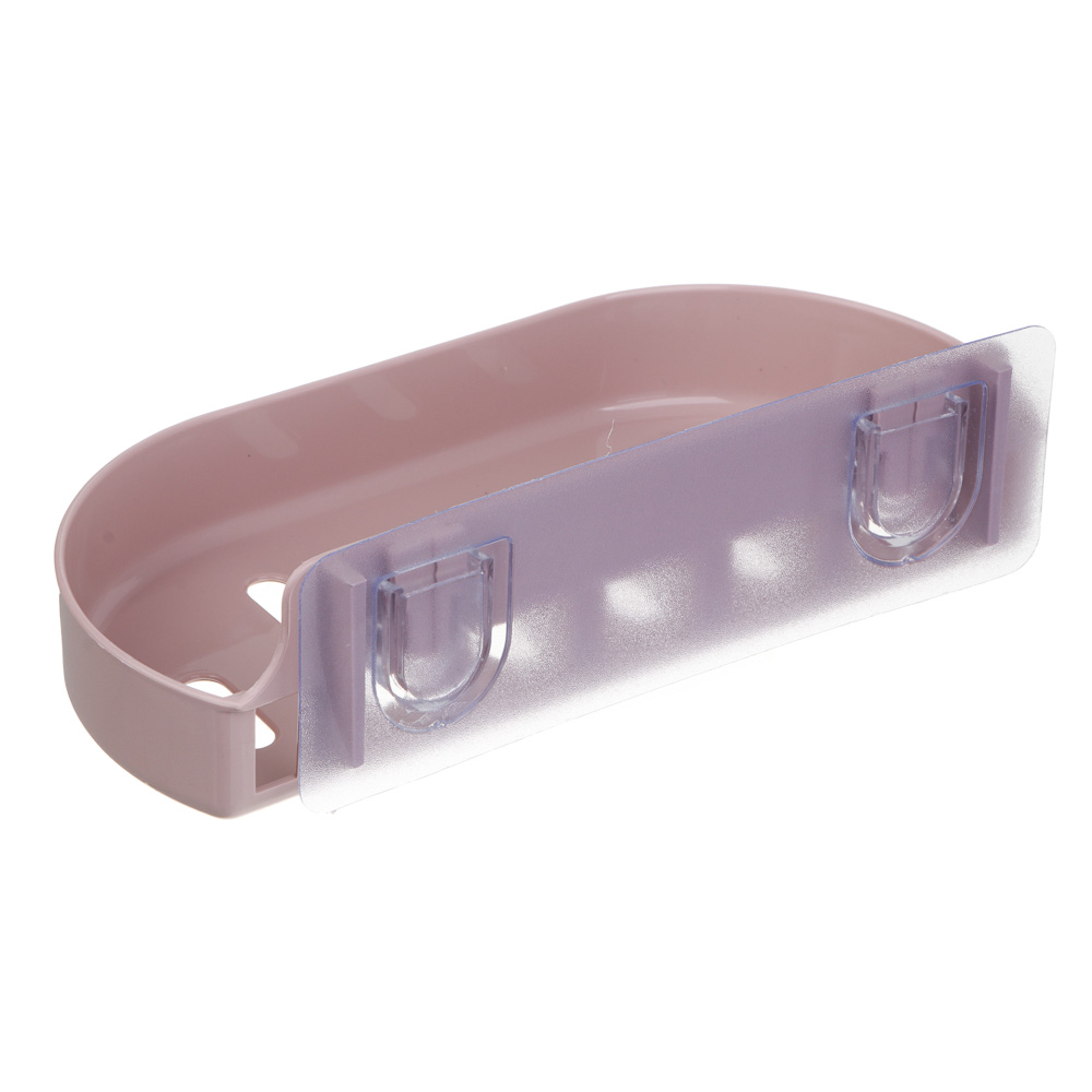 VETTA Classic Полка настенная овальная, пластик, 22x10x3 см, пудровый - #4