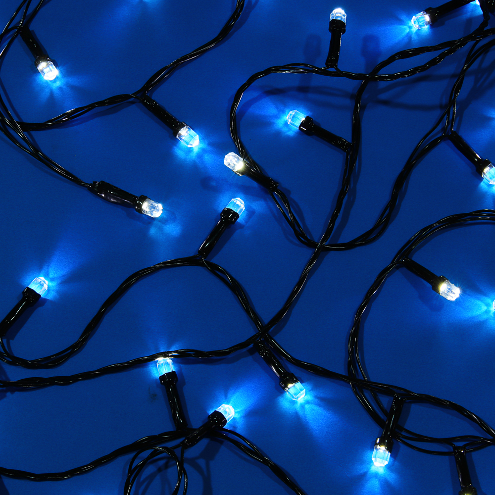 СНОУ БУМ Гирлянда эл. вьюн 10м, 100LED, белый, 8 режимов, ПВХ черный, 220В - #8