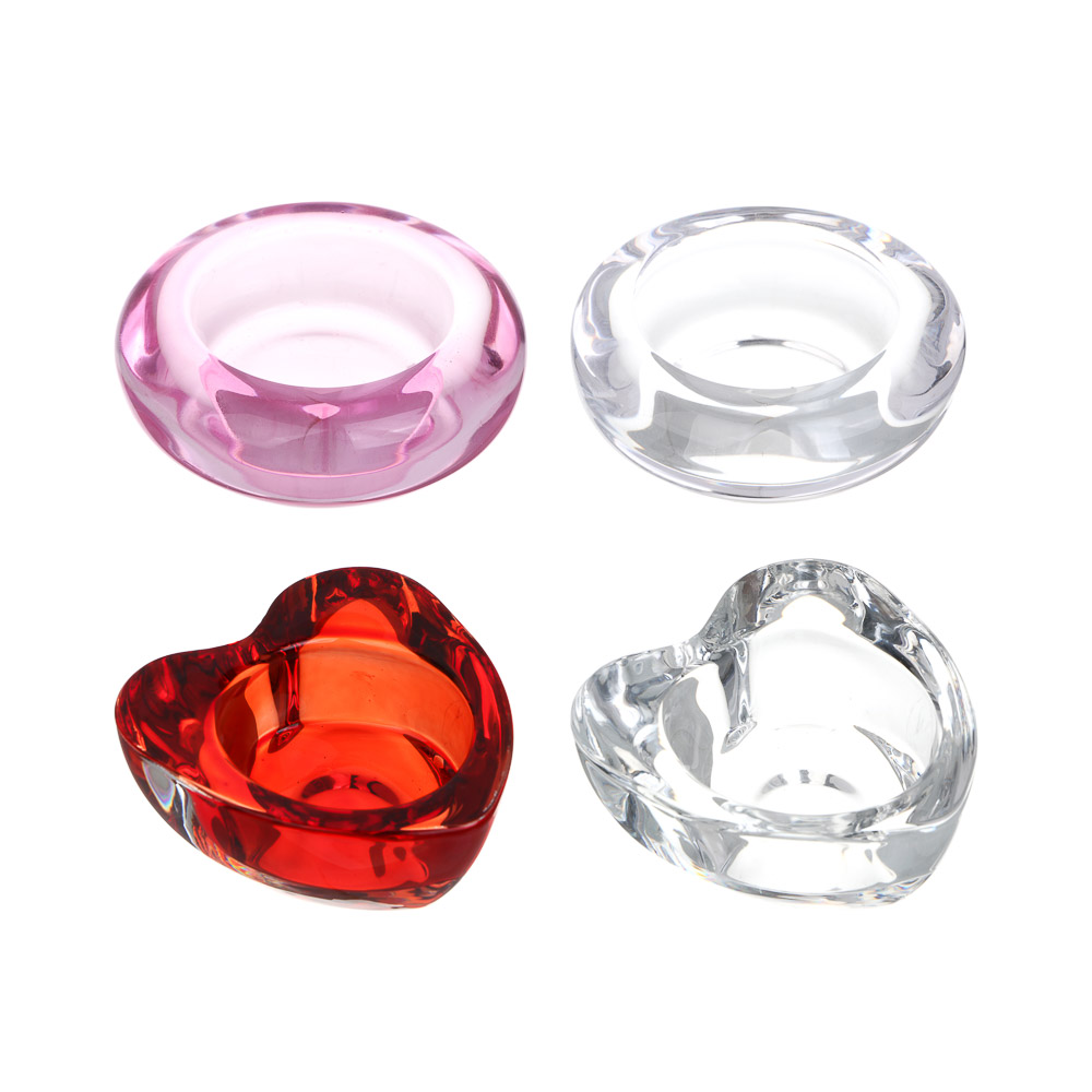 Подсвечник тм LADECOR стеклянный, 6,7x6,7x3см, для чайных свечей, 4 вида - #1