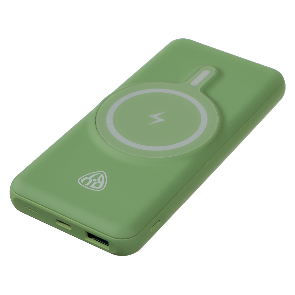BY Аккумулятор мобильный, 10000мАч, USB/Type-C, Быстрая зарядка QC3.0+PD, 3А, 20W, зеленый - #4