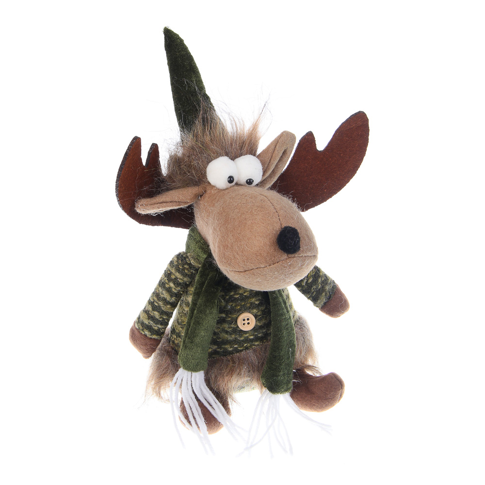 СНОУ БУМ Сувенир Олень 29 см, полиэстер, зеленый - #1
