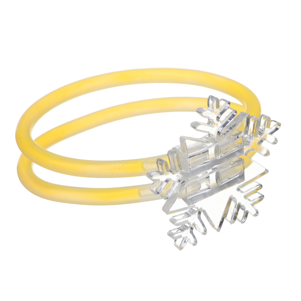 СНОУ БУМ Набор неоновых браслетов со снежинками 2 шт, 4 палочки по 20 см, пластик - #3