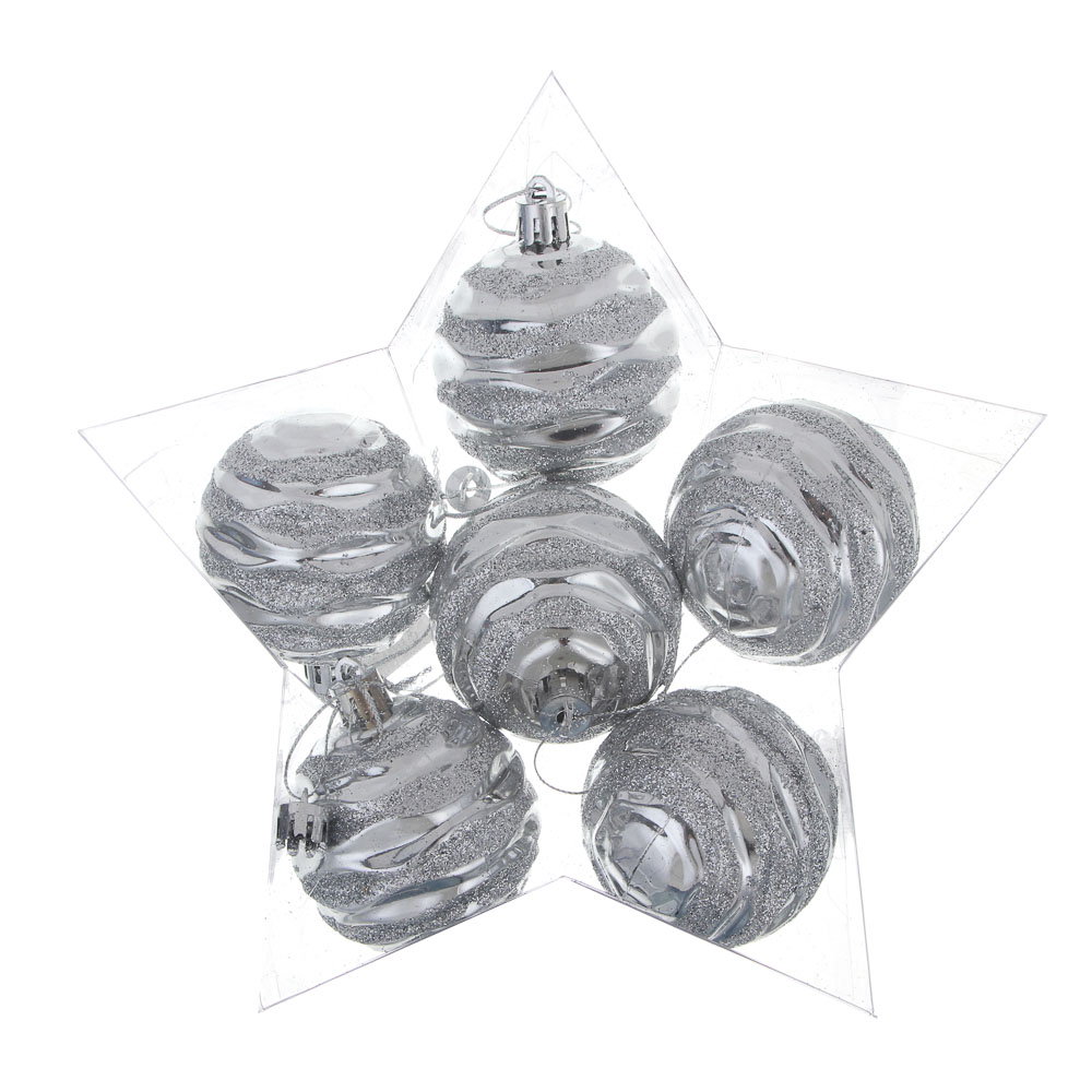 СНОУ БУМ Набор шаров 6 см, 6 шт, серебро, 26-198 - #3