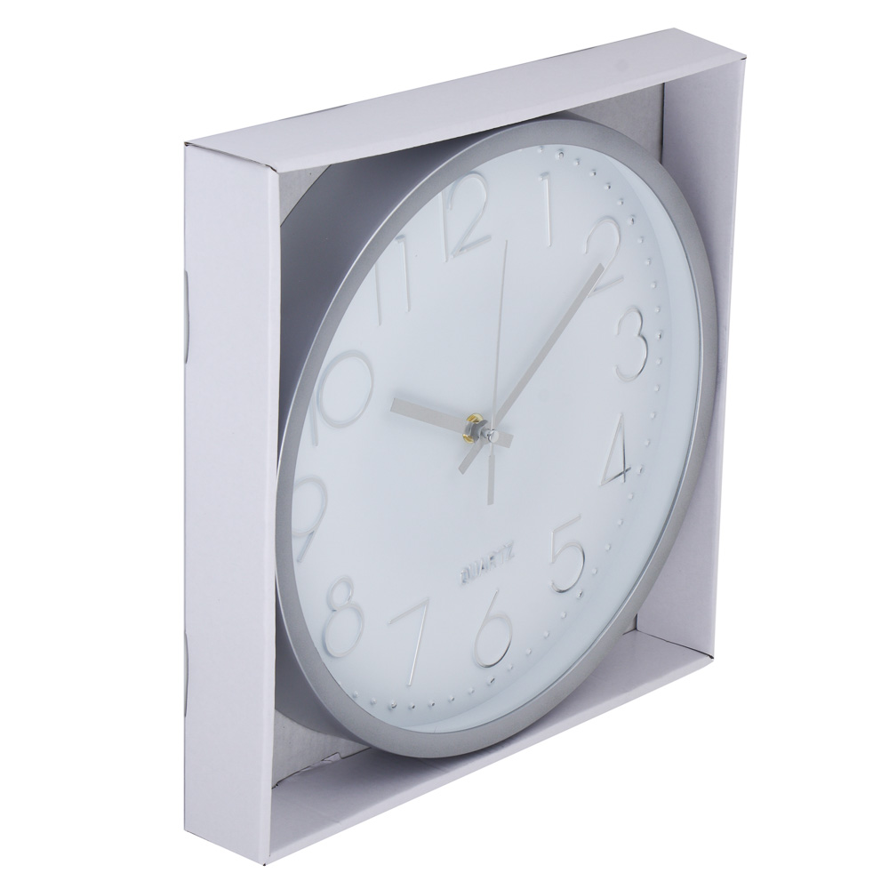 LADECOR CHRONO Часы настенные круглые, пластик, d30 см, 1xAA, оправа цвет серебряный, арт.06-13 - #4