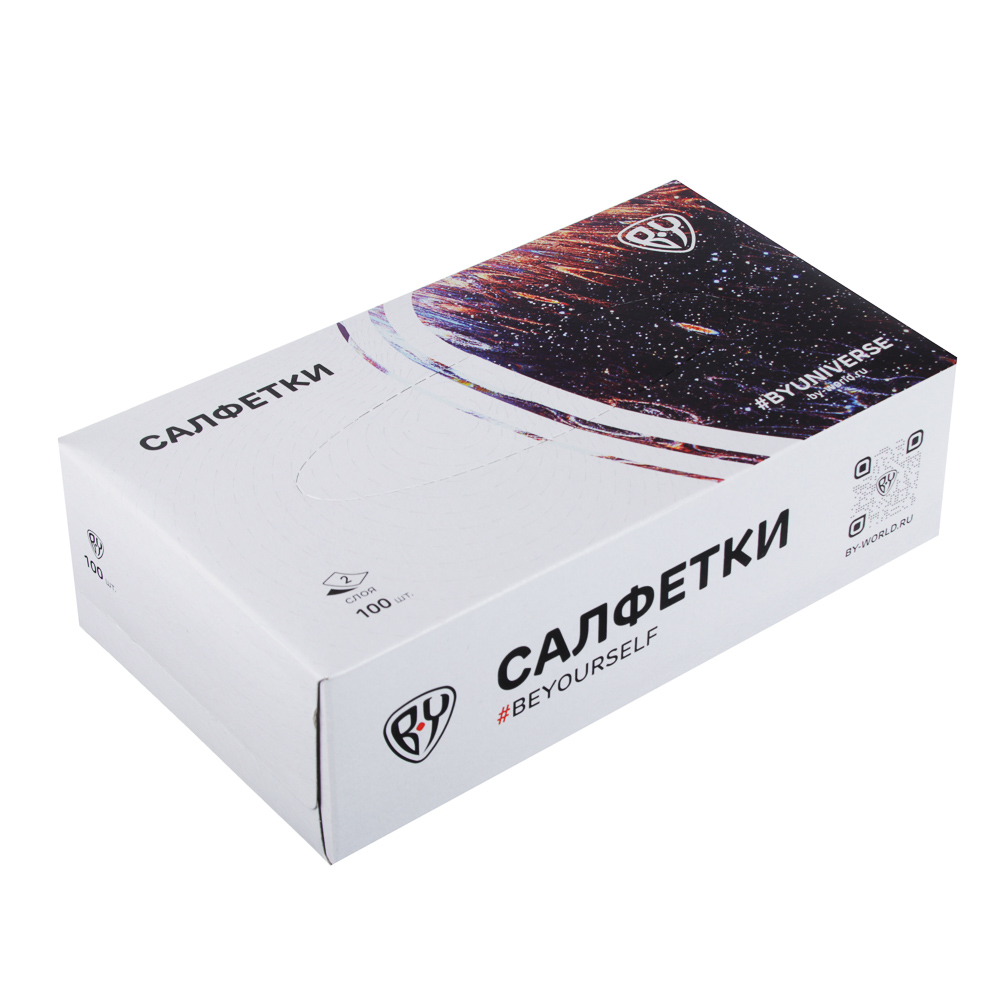 BY Салфетки бумажные non-stop в коробке 2сл 100л - #1