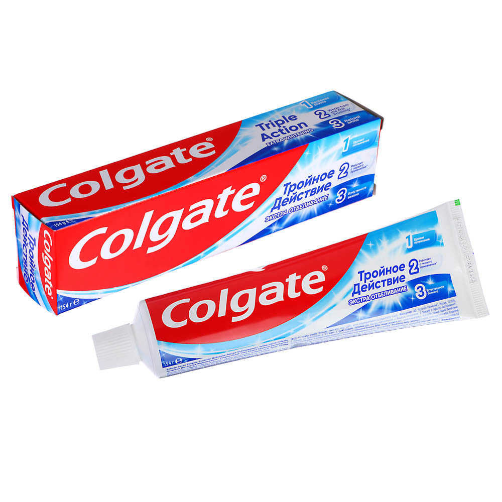 Зубная паста Colgate "Тройное действие", экстра отбеливание, 100 м - #1
