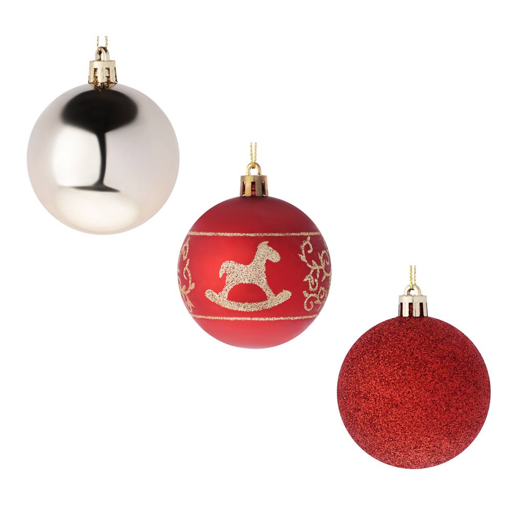 СНОУ БУМ Набор шаров 6 см, 18 шт, пластик, глиттер, 26-101 - #2