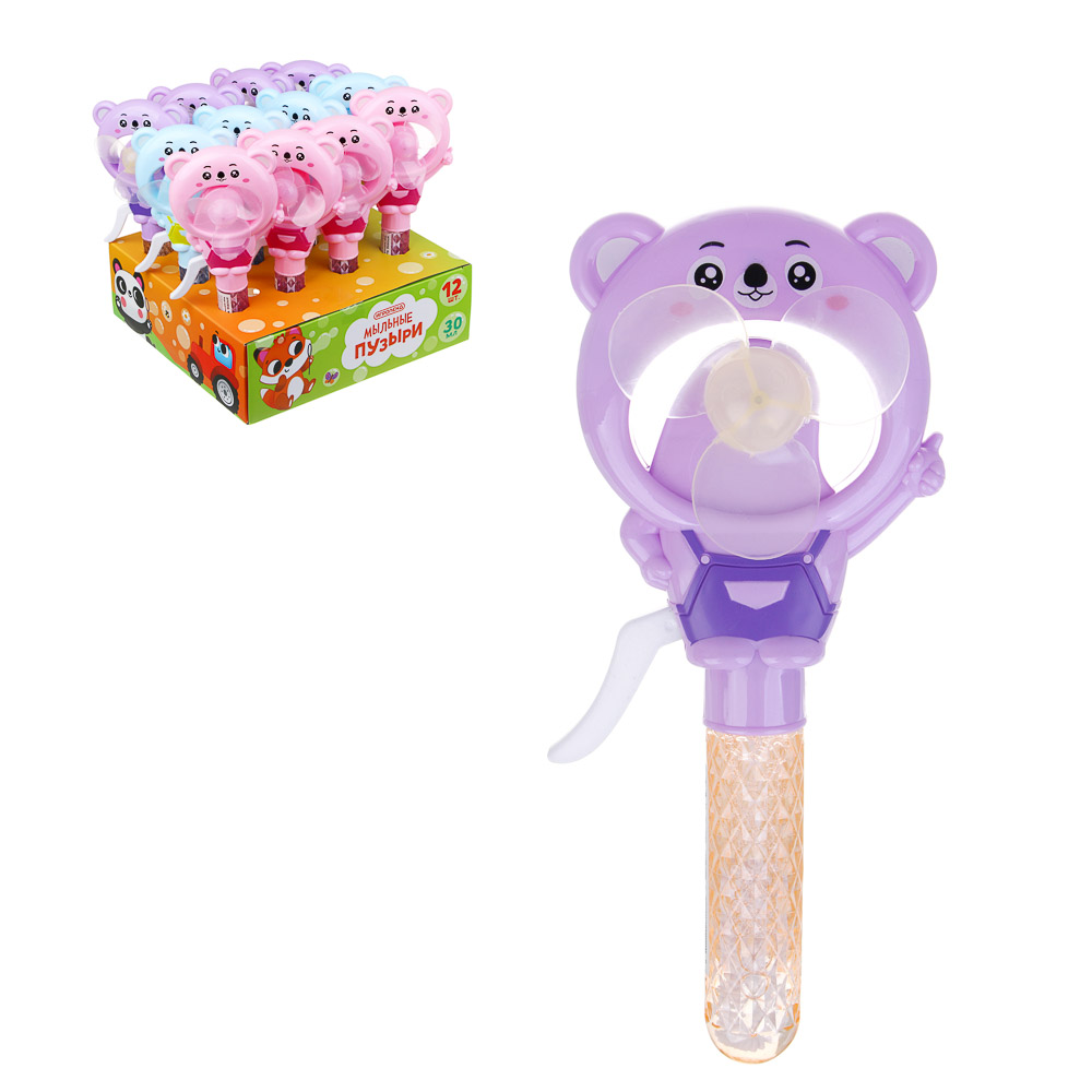 Мыльные пузыри с вентилятором в виде животных, ИГРОЛЕНД, PP,PET, мыл. раствор 30мл - #1
