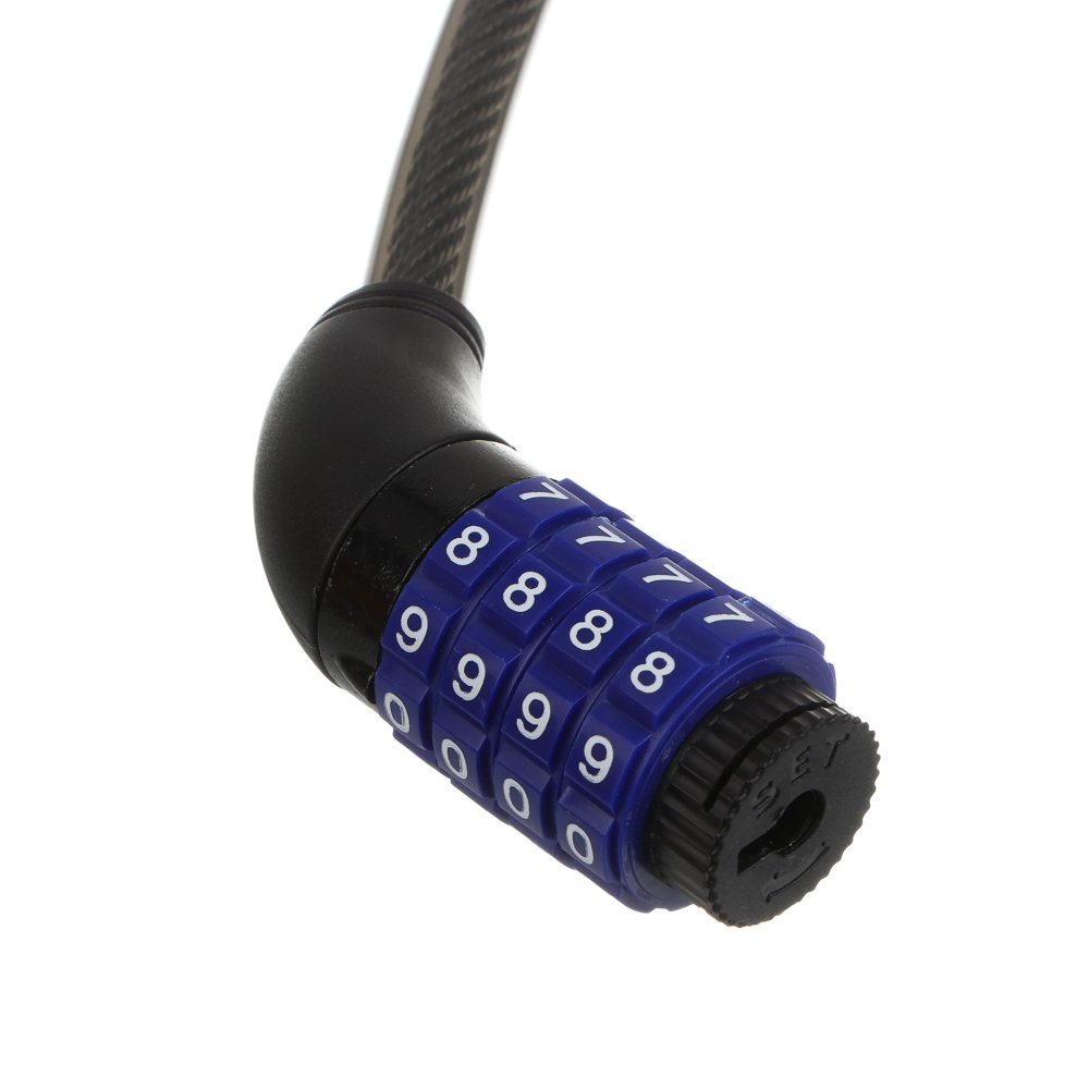 Замок велосипедный тм BY SPORT, противоугонный, тросовый, кодовый, 800х12мм, металл, пластик, черный - #4