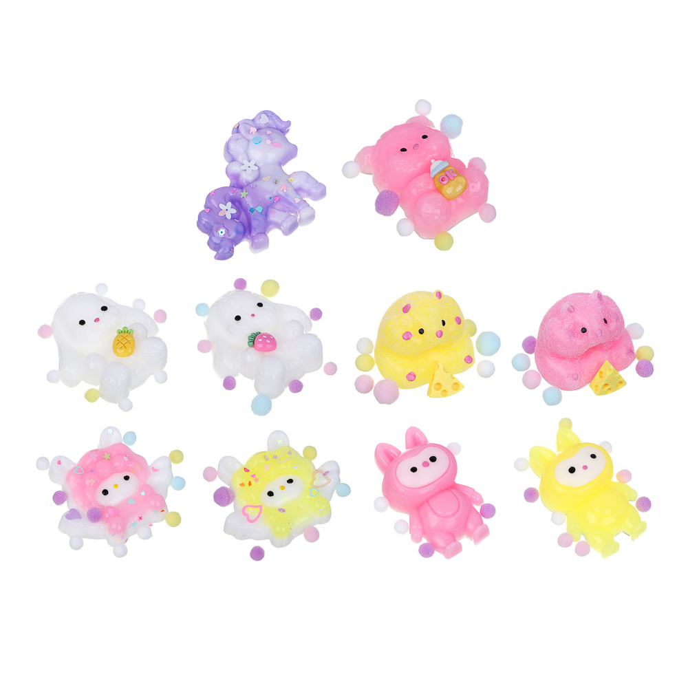 ИГРОЛЕНД Игрушка антистресс, мялка "Пушистые зверушки", TPR, 14,5х12см, 5 дизайнов - #2