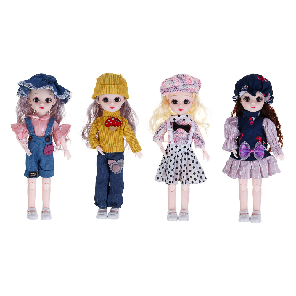 ИГРОЛЕНД Кукла шарнирная, 30 см, в ПВХ боксе, PVC, PP, 6,5х10х30 см,  4 дизайна - #2