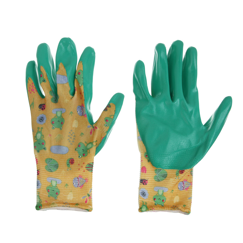 INBLOOM Перчатки садовые, с нитриловым полуобливом, полиэстер, р.6, 20,5см, 27г, разноцветные - #3