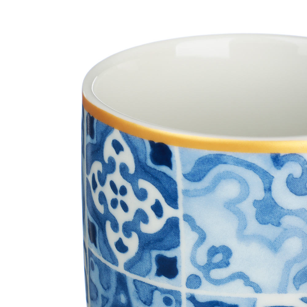 MILLIMI Кружка Голубая мозаика, 350мл, фарфор, 4 дизайна - #4