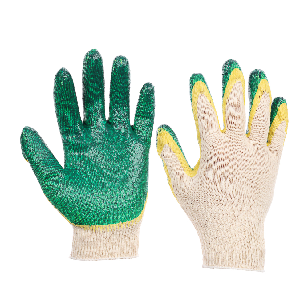 Перчатки вязаные х/б обливные с 2-слойным латексным обливом - #1