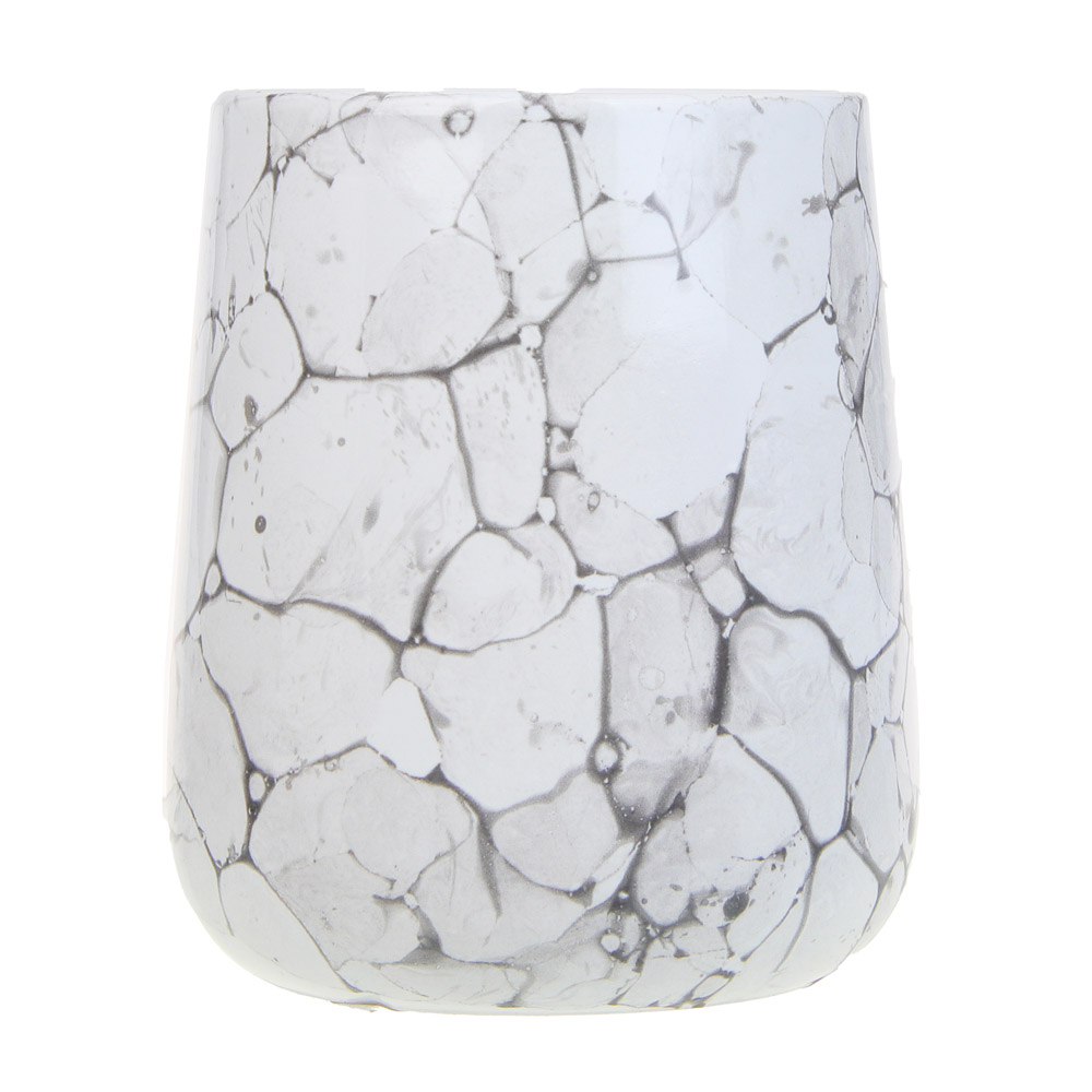 VETTA Стакан для ванной комнаты, 400 мл, 10,5x9x9 см, керамика, "Космос", мрамор белый - #2