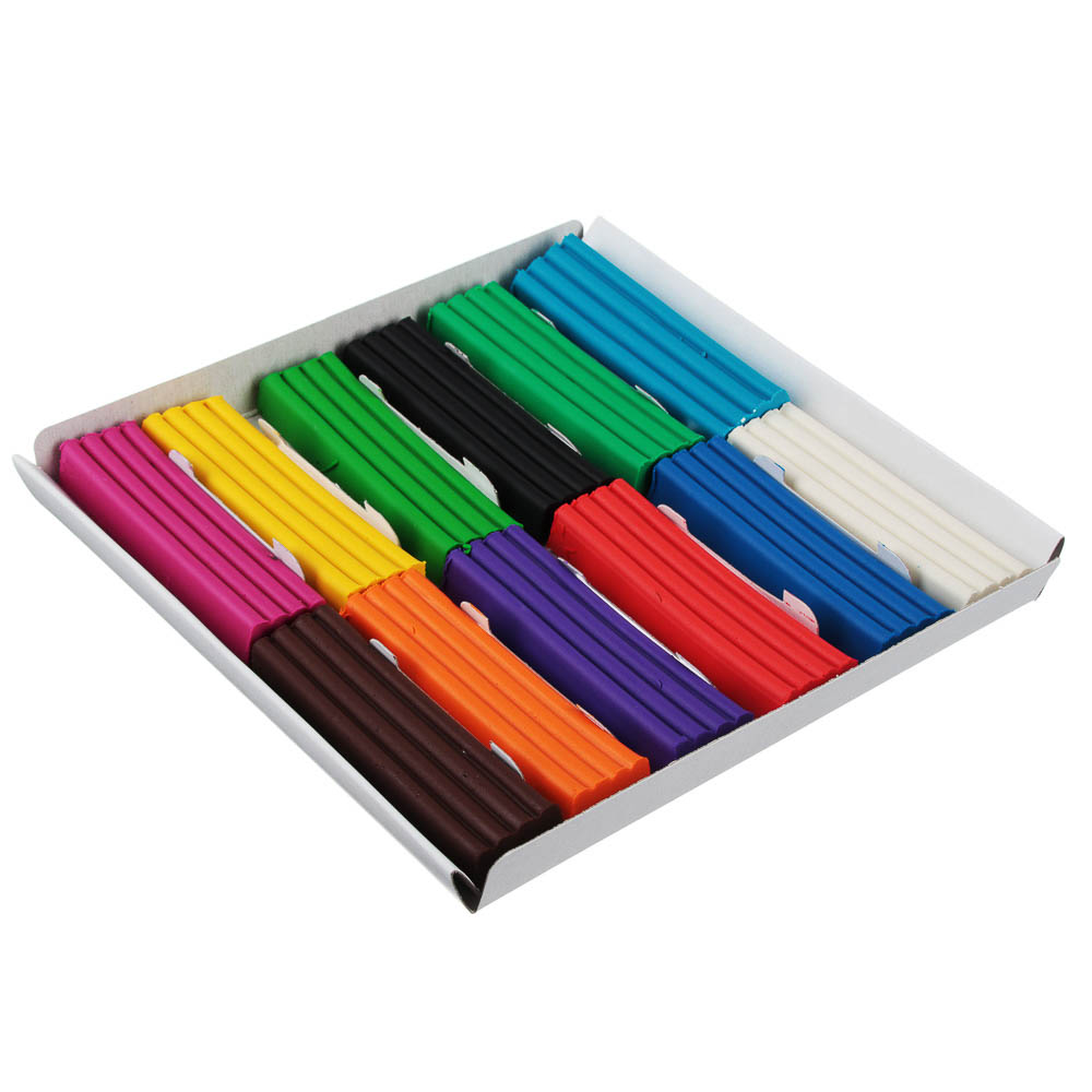 Пластилин 12цв. ClipStudio 240 грамм в картонном выдвижном пенале - #4