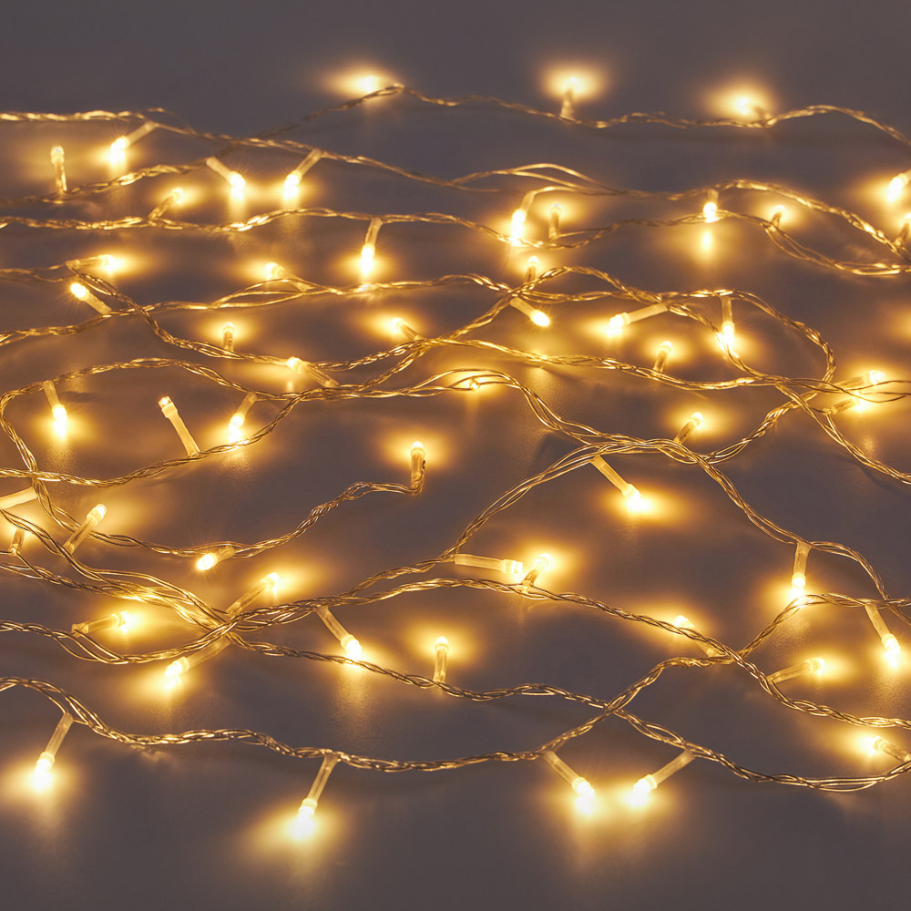 СНОУ БУМ Гирлянда эл. вьюн 9м, 100 LED, шампань, пост. свечение, ПВХ прозрачный, 220В - #7