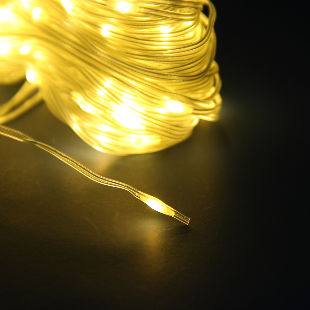 СНОУ БУМ Гирлянда эл. занавес 300 LED, 3х3м, 10 нитей, шампань, 8 реж, 220В - #9