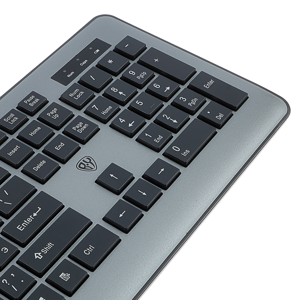 BY Набор беспроводной клавиатура и мышь, 104 кл.,6D бесш. клик,"copy-paste",1200DPI,ААА, серебристый - #5