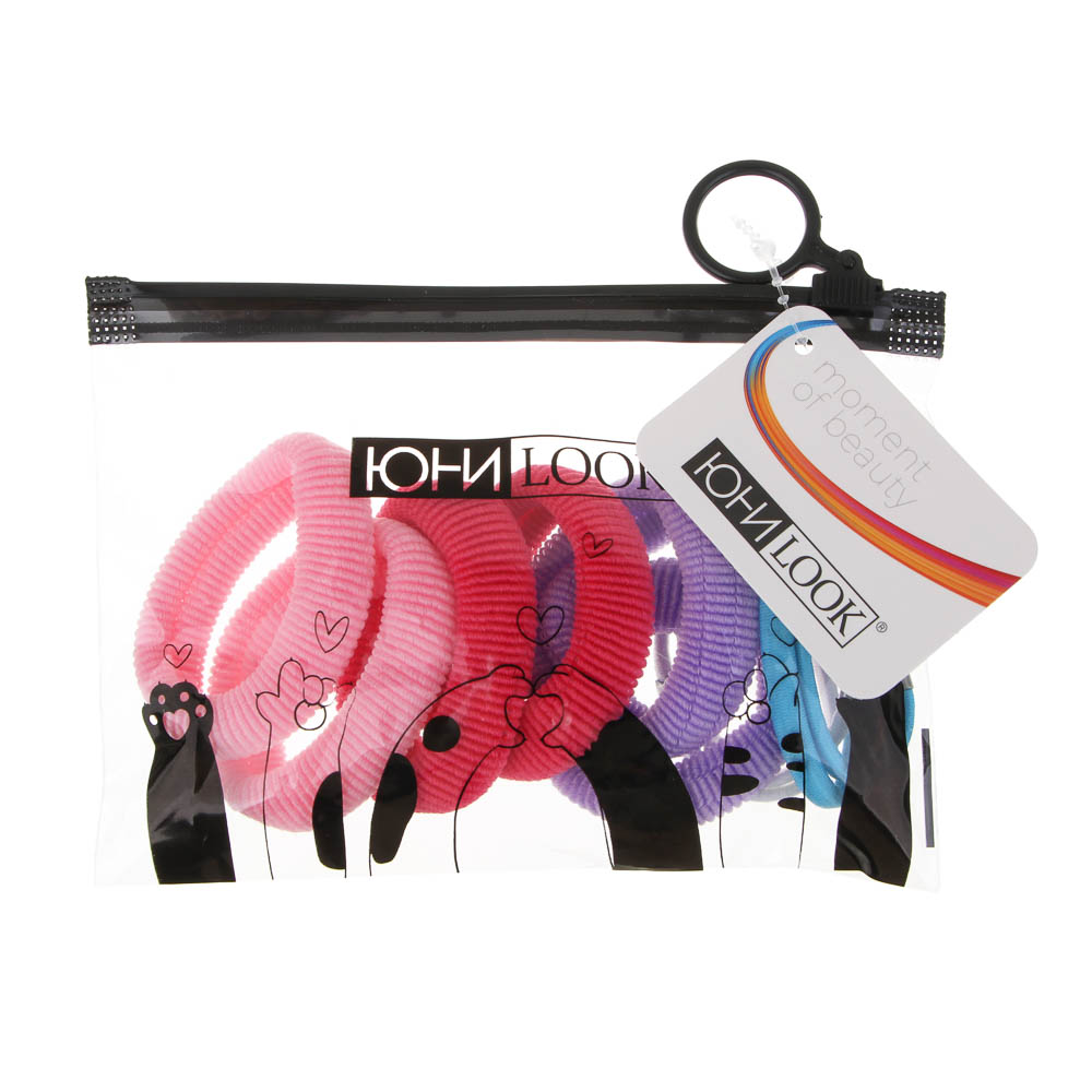 ЮНИLOOK Резинки для волос 10шт, d4/4,5см, полиэстер, 5 миксов цветов, ACS-86 - #1