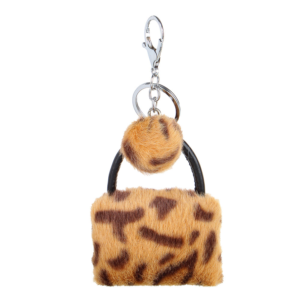 Брелок, 6x8см, в форме сумочки, плюш, металлический карабин, 4 цвета - #1