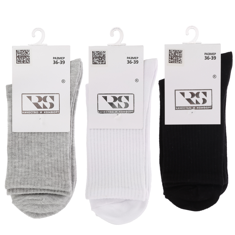 RS Носки женские классические, р. 36-39, 70%хлопок, 25% полиамид, 5% эластан, R192, разноцветные - #6