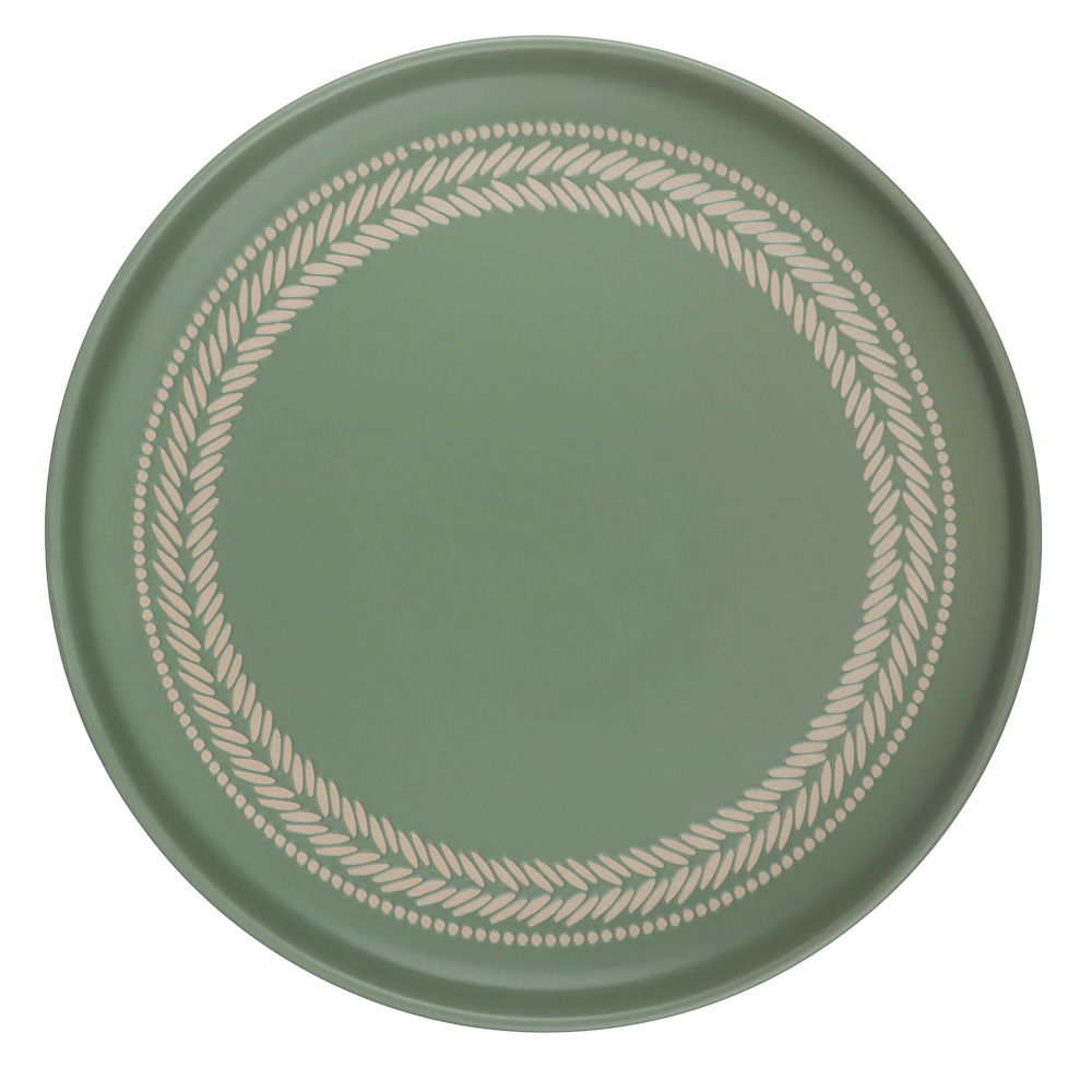 Тарелка подстановочная 26,6см, тм MILLIMI Треция фисташковый, керамика - #1