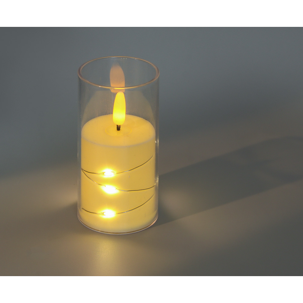 СНОУ БУМ Светильник декоративный LED в виде свечи в стакане, 5,5x10,5см, PP, PS, 3хAG13, 1 режим - #6