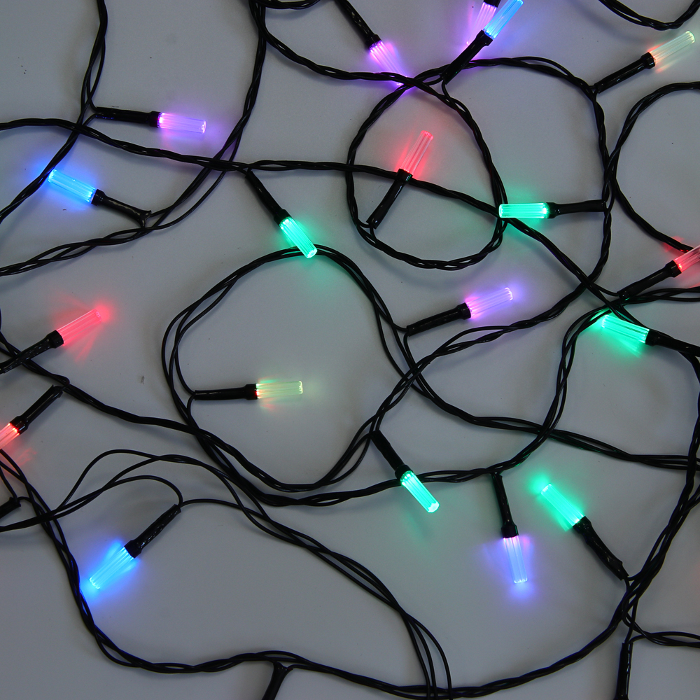 СНОУ БУМ Гирлянда эл. вьюн "Призма", 10м, 80LED, RPB/RYG, автореж, ПВХ черный, 220В - #12