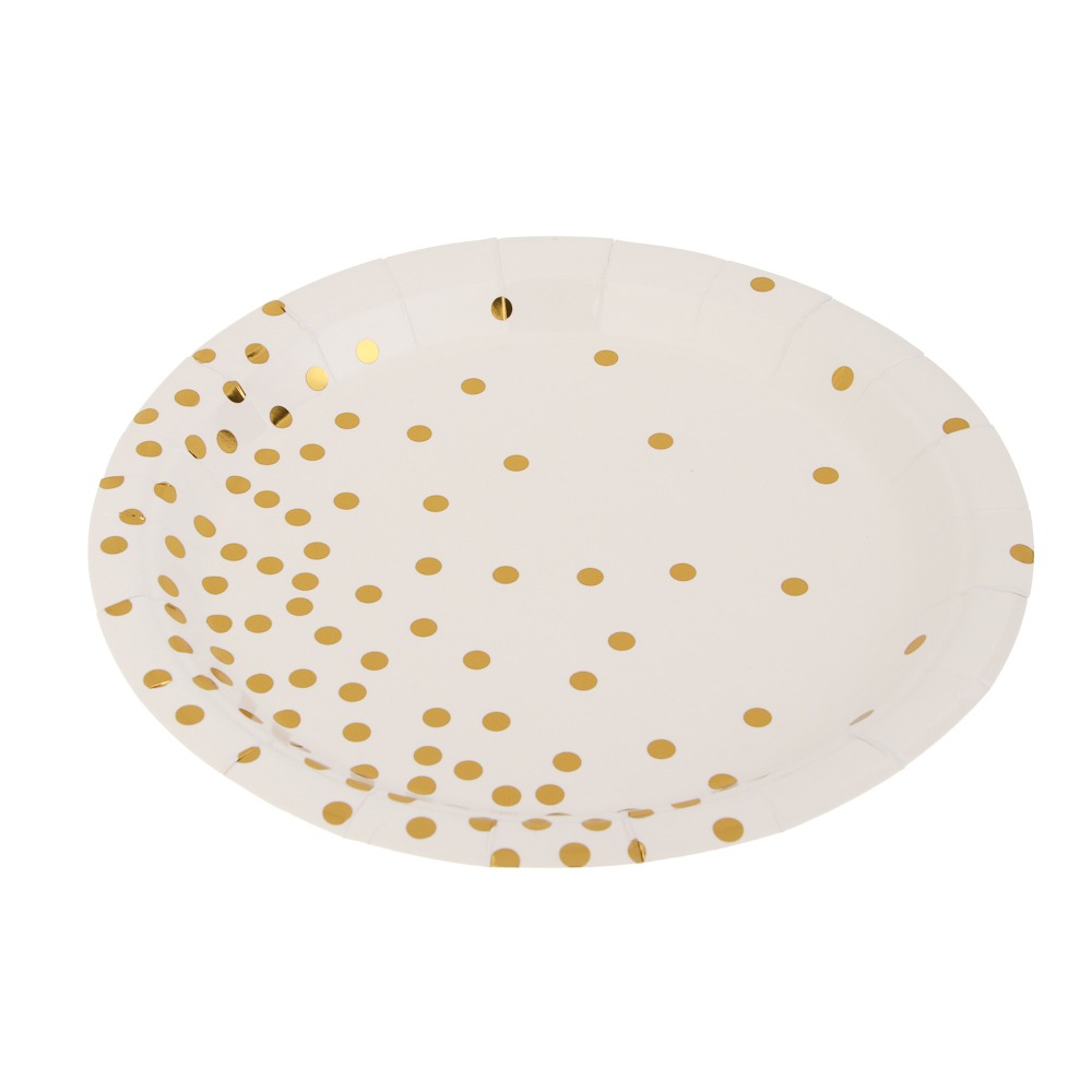 Fntastic Набор тарелок одноразовых, 6 шт, 18 см, бумага, белый, черный - #2