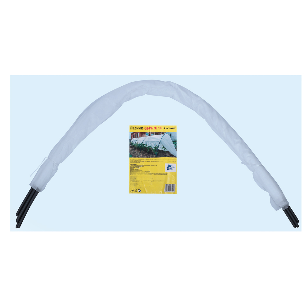 Парник "Дачник" 4м, спанбонд 42 ш - 2,1м, дуга - 2,5м, упаковка -подкова - #6