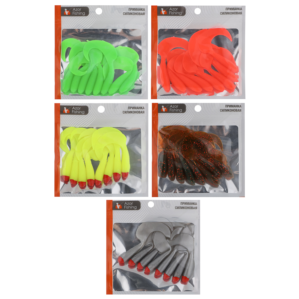 Приманка мягкая "Shad" тм AZOR FISHING, силикон, 9см, 8шт. в уп, 5 цветов - #5