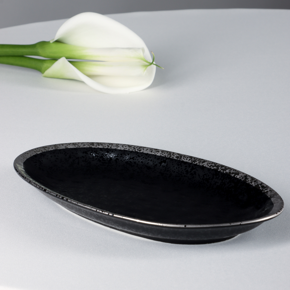 MILLIMI Романс Блюдо овальное, 25,5х14,5х2,5см, фарфор, чёрный - #8