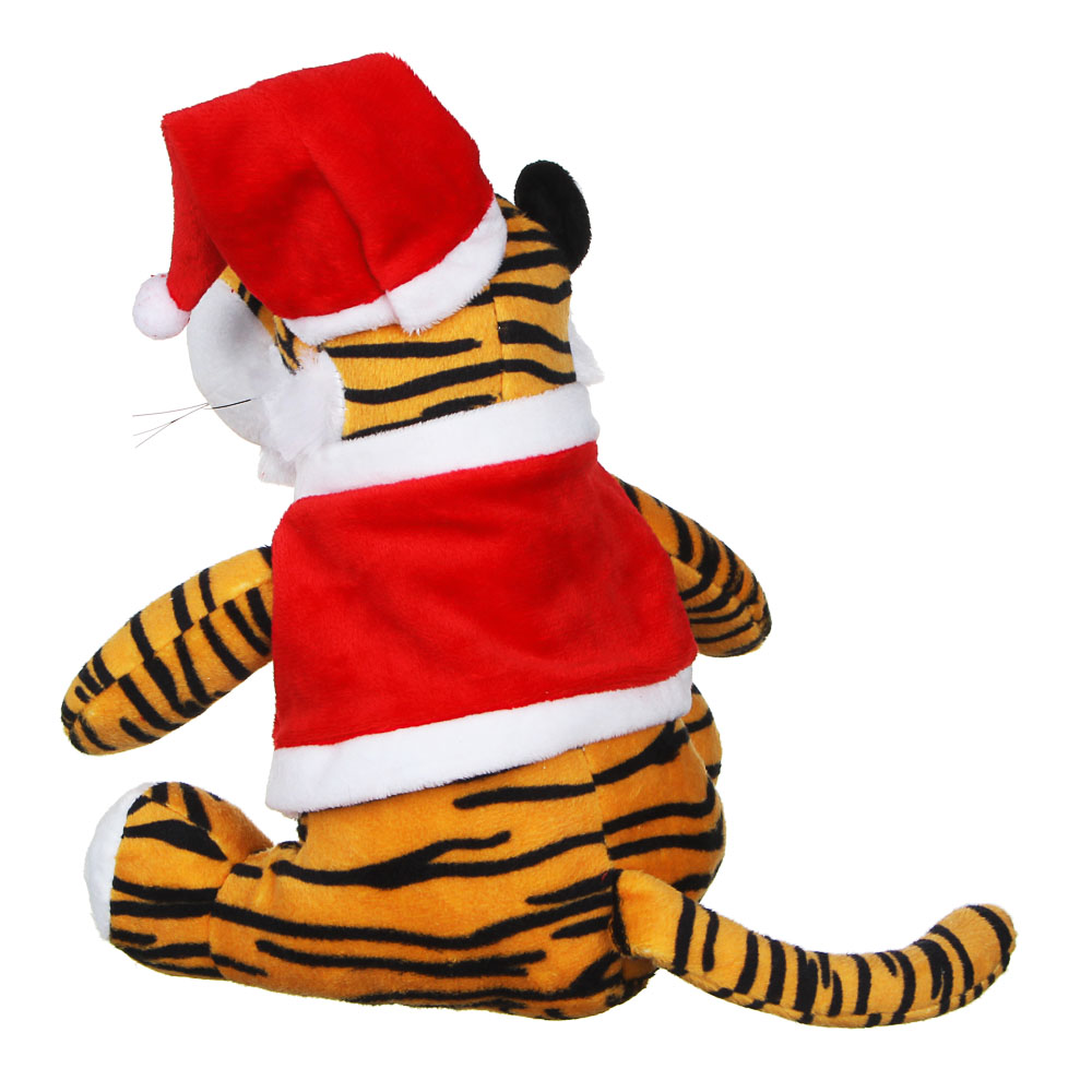 СНОУ БУМ Сувенир мягкий Тигр Санта, полиэстер, 20x18x13см, 2 цвета - #4