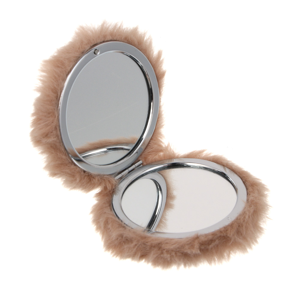ЮНИLOOK Фурри Зеркало карманное, полиэстер, пластик АБС, стекло, диаметр 7,2см, 3 цвета - #3