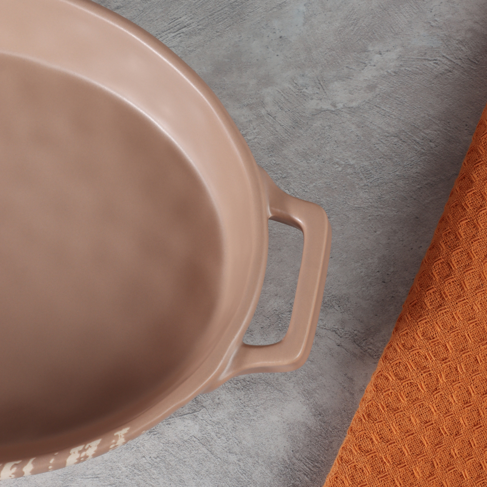 MILLIMI Форма для запекания и сервировки овал.с ручками, керамика, 31х20,5х5см, 1,1л, бежевая - #16