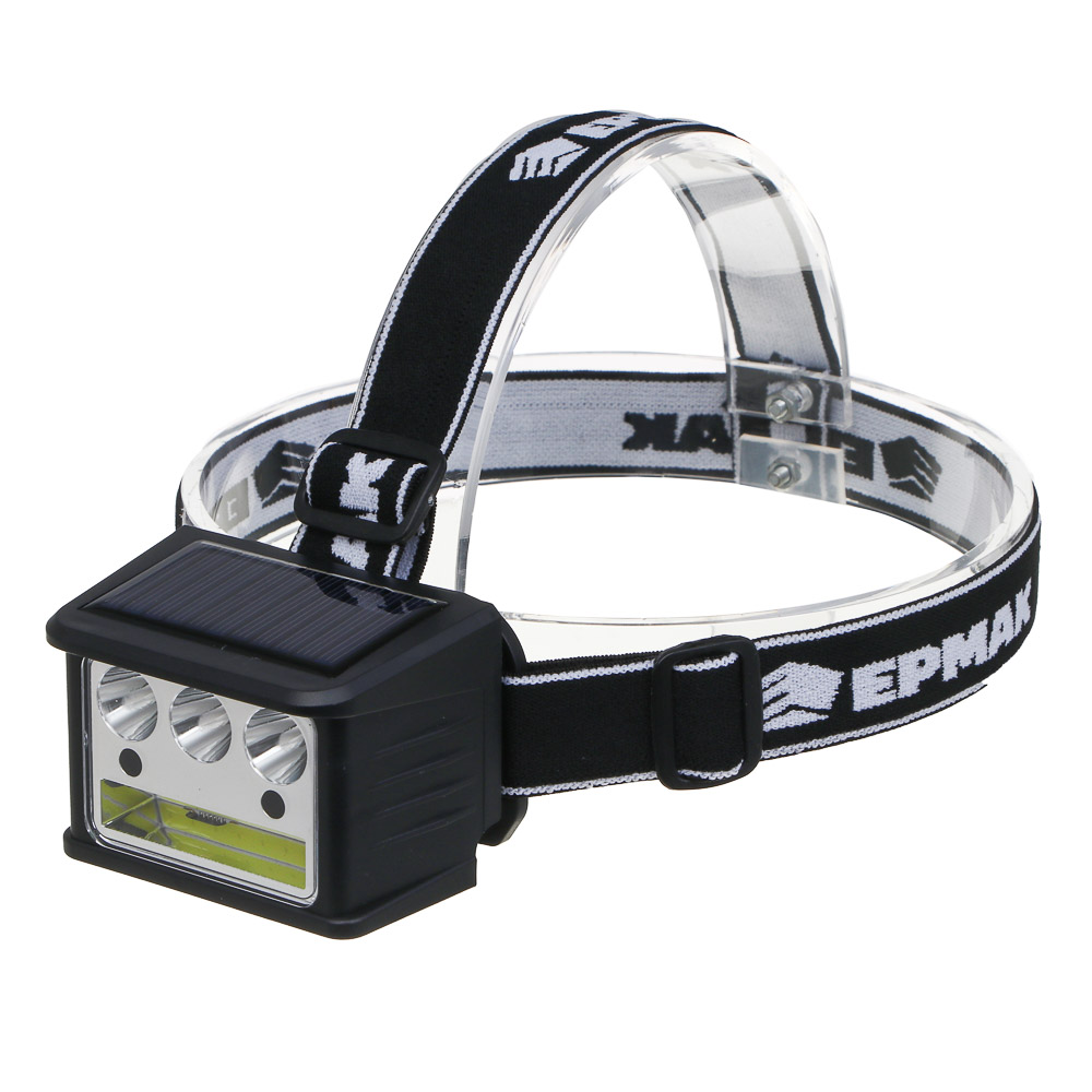 Фонарь налобный тм ЕРМАК,LED COB, 5 режимов,800мАч, Type-C, солн. батарея, красный свет, 78х55х56 мм - #3