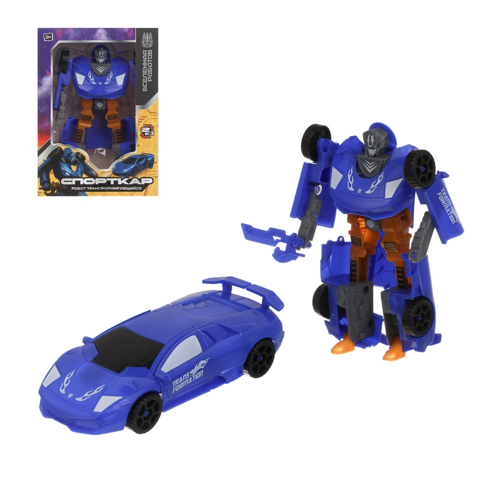 ИГРОЛЕНД Робот трансформирующийся "Спорткар", PP, 12х5,5х17 см, 6 дизайнов - #1
