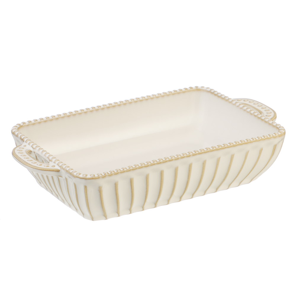 BY COLLECTION Форма для запекания и сервировки прямоугол.с ручками, керамика, 26,5х15х5,5см, бел. - #1