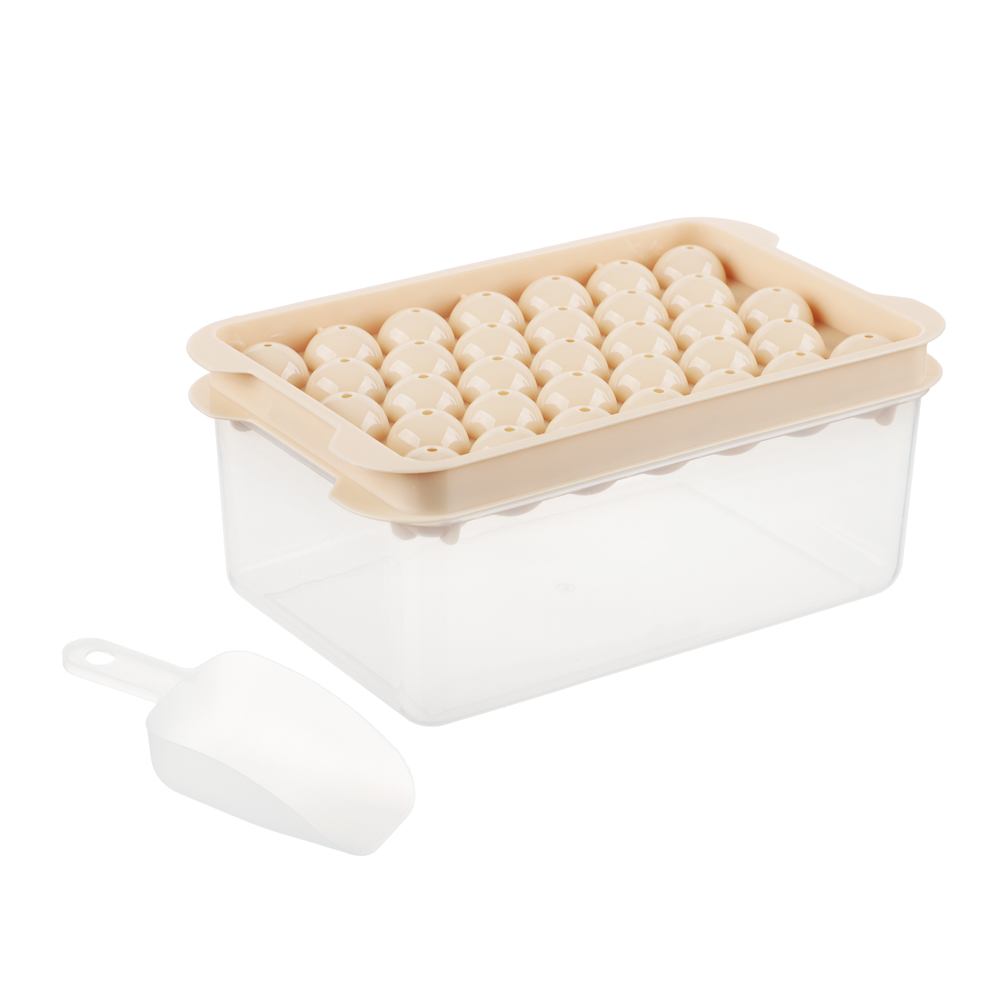 VETTA Форма для льда с контейнером 19х11,5х8см, 33 ячейки, совок, пластик - #1