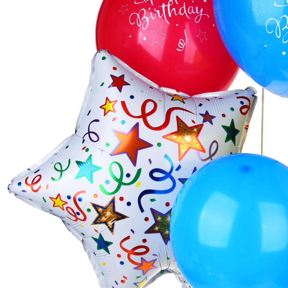 FNtastic Набор воздушных шаров 6шт с подставкой,фольга,пластик,картон, "Happy Birthday",разноцветные - #3
