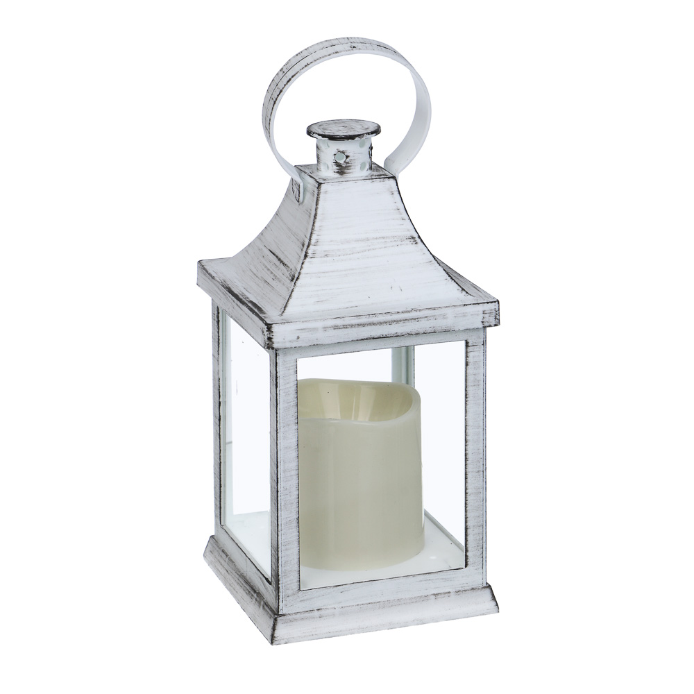 Светильник декор. LED в виде фонаря тм СНОУ БУМ, 10,5x10,5x21см, PP, стекло, 3xAAA, 1 режим, 2 вида - #6